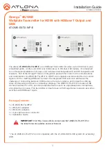 Panduit Atlona Omega AT-OME-EX-TX-WP-E Series Installation Manual preview
