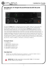 Предварительный просмотр 1 страницы Panduit Atlona OmniStream AT-OMNI-121 Installation Manual