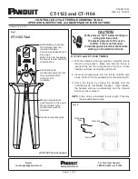 Panduit CT-1104 Operation, Inspection And Maintenance Instructions предпросмотр