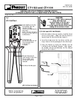 Panduit CT-1123 Operation, Inspection And Maintenance Instructions preview