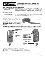 Panduit CT-460 Operating, Maintenance And Inspection Instructions preview