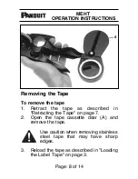 Preview for 9 page of Panduit MEHT Operation Instructions Manual