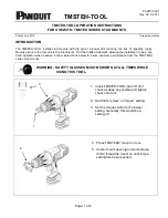 Panduit TMSTEH-TOOL Operation Instructions предпросмотр