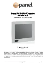 panel PSR1-FO Series User Manual preview