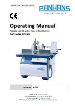 Предварительный просмотр 1 страницы PANHANS 245|20 Operating Manual