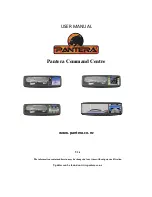 Pantera Command Centre User Manual предпросмотр