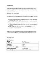 Preview for 2 page of Pantheon SG630 Operating Manual