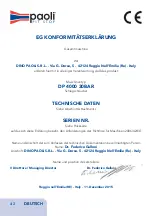 Preview for 42 page of Paoli DP 4000 30BAR Operating And Maintenance Manual