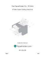 Preview for 1 page of PaperFolder PF-34 M Operator'S Manual