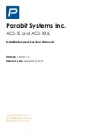 Предварительный просмотр 1 страницы Parabit Systems ACS-1E Installation And Service Manual