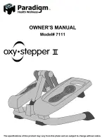 Предварительный просмотр 1 страницы Paradigm Health & Wellness Oxy-Stepper II Owner'S Manual