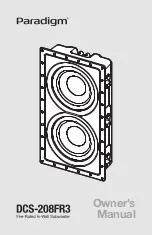 Paradigm DCS-208FR3 Owner'S Manual preview