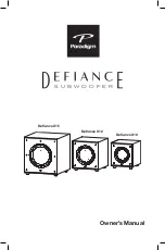 Paradigm Defiance X10 Owner'S Manual preview