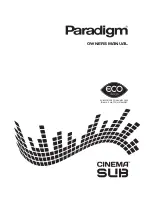 Paradigm Monitor SUB 10 Owner'S Manual preview