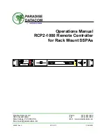 Paradise Datacom RCP2-1000 Operation Manual preview