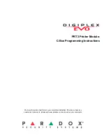 Paradox Digiplex EVO PRT3 Programming Instructions Manual предпросмотр