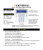 Paradox IMPERIAL K651 User Quick Reference Manual предпросмотр