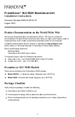 Preview for 1 page of Paradyne FrameSaver SLV 9820-C Installation Instructions Manual