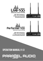 Parallel Audio Perfomer-100 Series Operation Manual preview