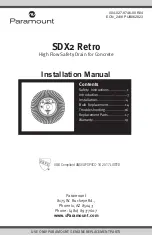 Preview for 1 page of Paramount Fitness SDX 2 Installation Manual