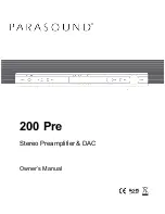 Parasound 200 Pre Owner'S Manual предпросмотр