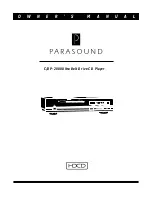 Parasound C/DP-2000 Ultra Owner'S Manual preview