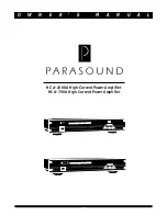 Parasound HCA-1000A Owner'S Manual preview