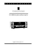 Предварительный просмотр 1 страницы Parasound HCA-3500 Owner'S Manual