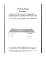 Parasound HCA-500 Owner'S Manual предпросмотр