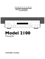 Parasound NewClassic 2100 Owner'S Manual предпросмотр