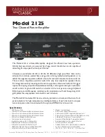 Предварительный просмотр 2 страницы Parasound NewClassic 2125 Brochure & Specs