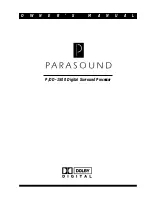 Parasound P/DD-1500 Owner'S Manual preview