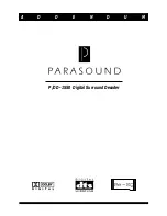 Предварительный просмотр 1 страницы Parasound P/DD-1550 Owner'S Manual Addendum