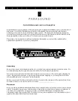 Предварительный просмотр 1 страницы Parasound P/LD-2000 Owner'S Manual