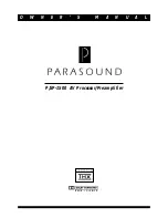 Предварительный просмотр 1 страницы Parasound P/SP-1500 Owner'S Manual