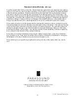 Preview for 8 page of Parasound T/DQ-1600 Owner'S Manual