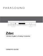 Parasound Zdac Owner'S Manual preview