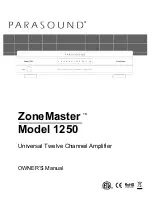 Parasound ZoneMaster 1250 Owner'S Manual предпросмотр