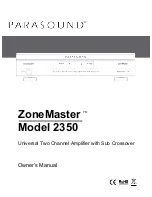 Предварительный просмотр 1 страницы Parasound ZoneMaster 2350 Owner'S Manual