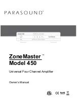 Preview for 1 page of Parasound ZoneMaster Model 450 Owner'S Manual