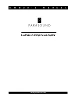 Parasound ZoneMaster Z-12 Owner'S Manual preview