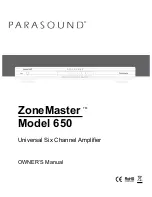 Preview for 1 page of Parasound ZoneMaster650 Owner'S Manual