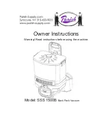 Parish SSS 1500B Owner'S Instructions Manual preview