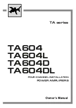 Preview for 1 page of PARK AUDIO TA Series Owner'S Manual