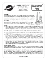 Preview for 1 page of Park Tool TS-2 Instructions And Diagrams