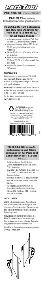 Park Tool TS-2EXT.2 Instructions preview