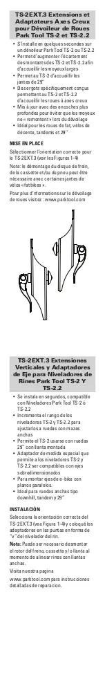 Preview for 2 page of Park Tool TS-2EXT.3 Instructions