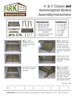 Preview for 1 page of PARK WAREHOUSE 4 & 5 Classic and Hummingbird Gliders Assembly Instructions