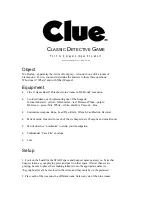 Parker Brothers Clue Classic Detective Game Instruction Manual preview