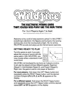 Preview for 1 page of Parker Brothers Wild-Fire User Manual